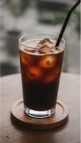 コースターにのせた水出しコーヒー